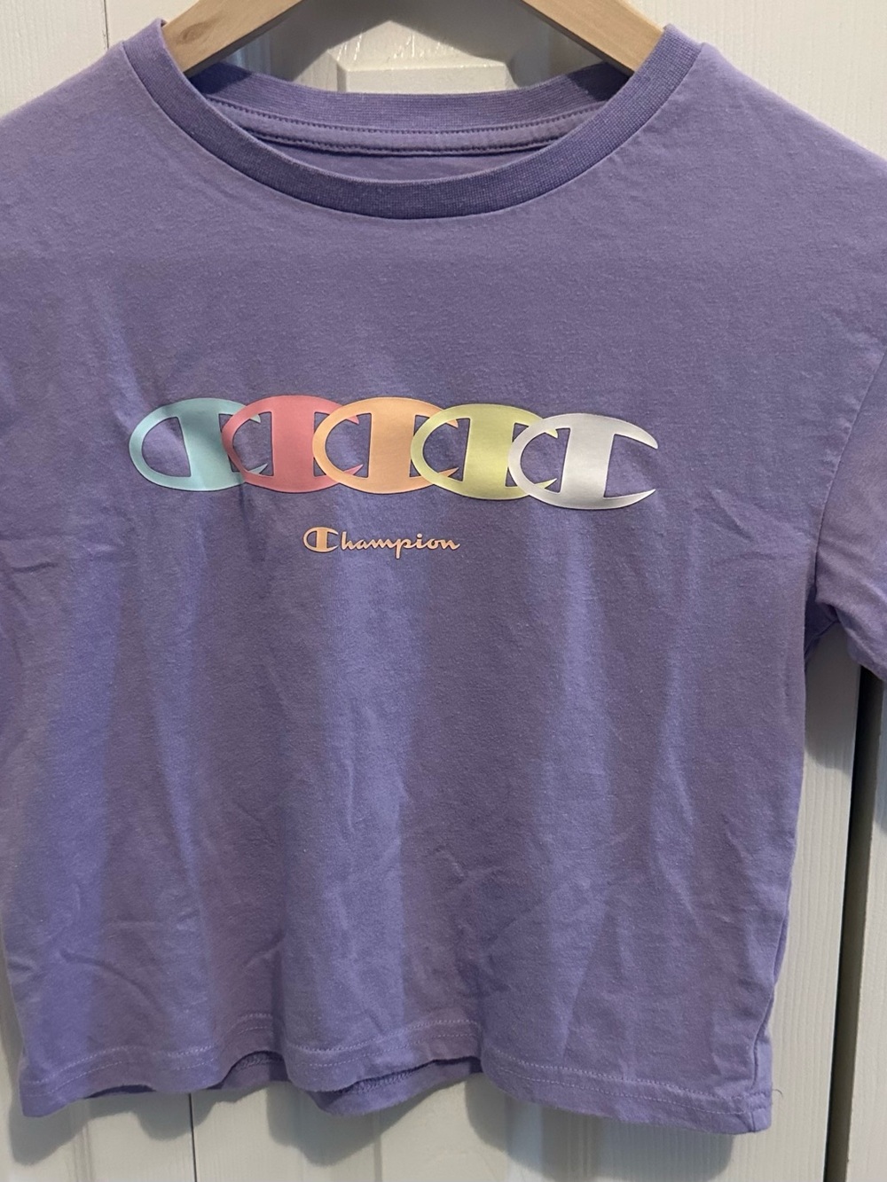Champion Lavender Short Sleeve Tee with Pastel Logo